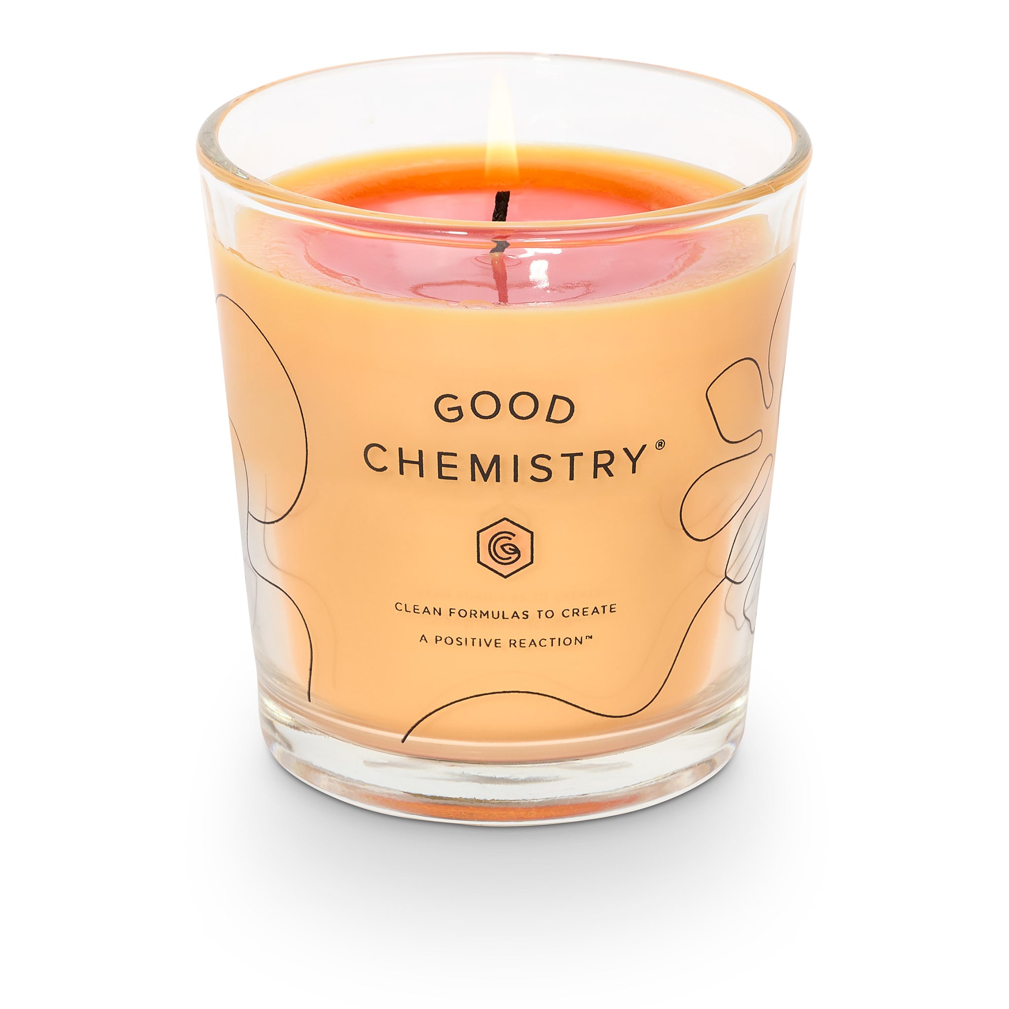 Orange Flower + Power Reusable Glass Candle