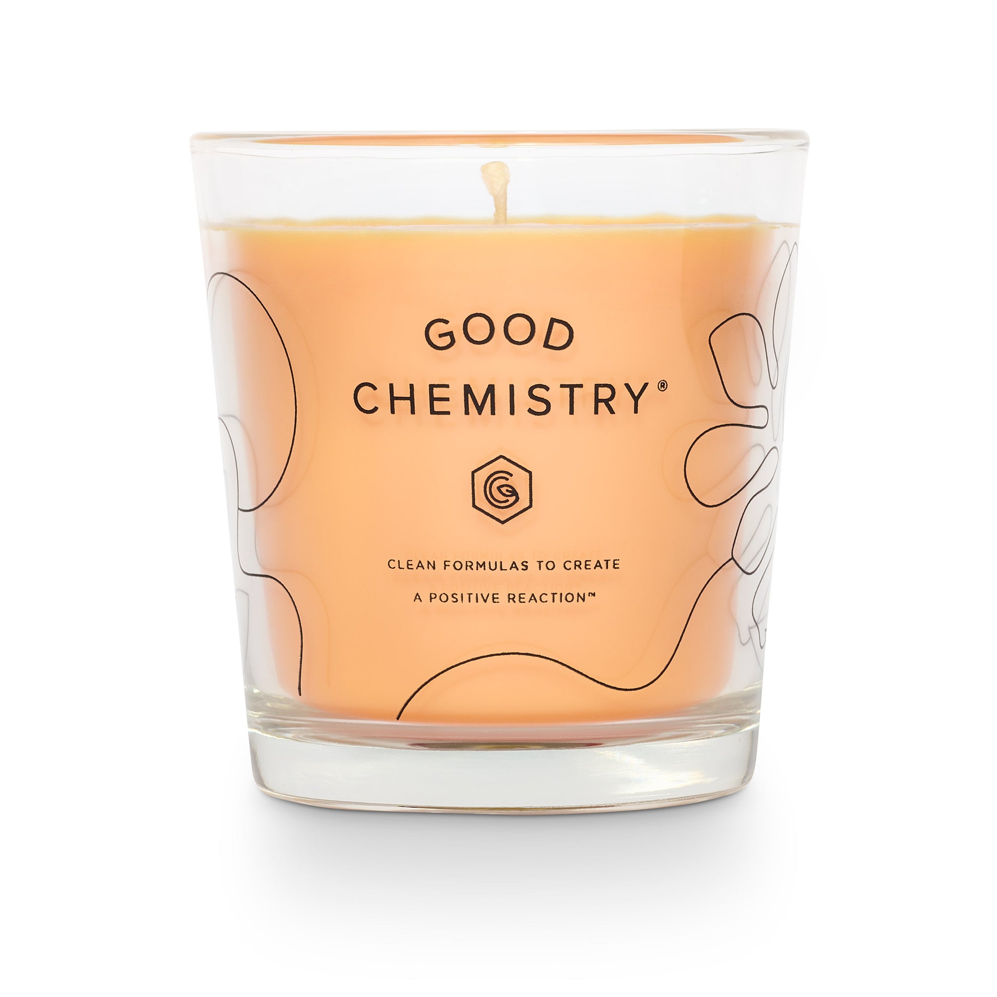 Orange Flower + Power Reusable Glass Candle