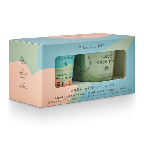 Sandalwood + Smile Plant-Based Candle Refill Kit