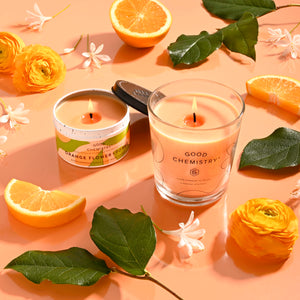 Orange Flower + Power Recyclable Tin Candle